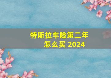 特斯拉车险第二年怎么买 2024